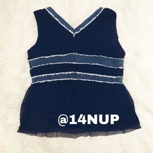 NWOT The Look Randolph Duke silk & jean top 22W